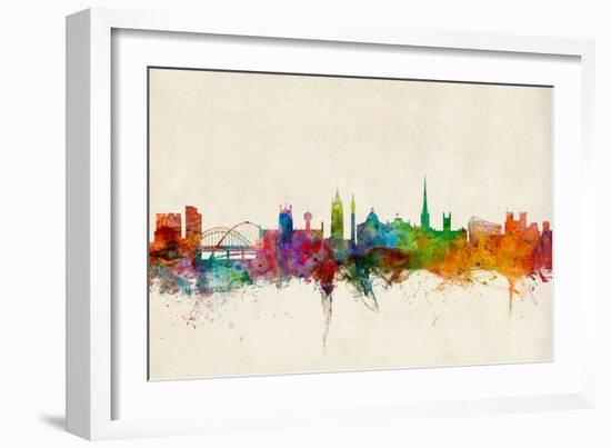 Newcastle England Skyline-Michael Tompsett-Framed Art Print