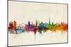 Newcastle England Skyline-Michael Tompsett-Mounted Art Print