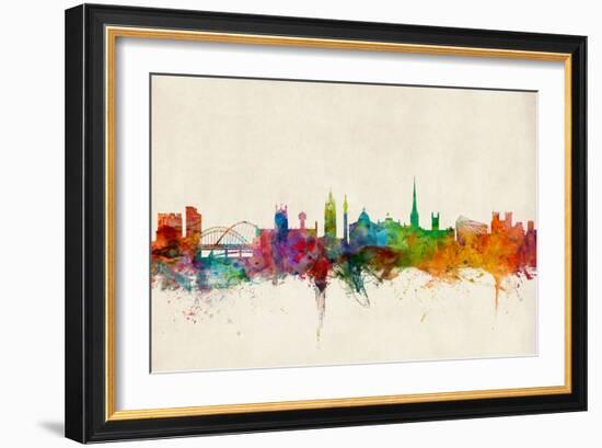 Newcastle England Skyline-Michael Tompsett-Framed Art Print