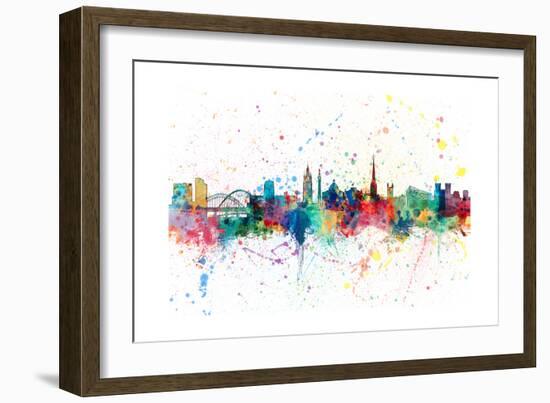 Newcastle England Skyline-Michael Tompsett-Framed Art Print