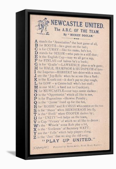 Newcastle United: the A.B.C. of the Team, 1919-20-null-Framed Premier Image Canvas