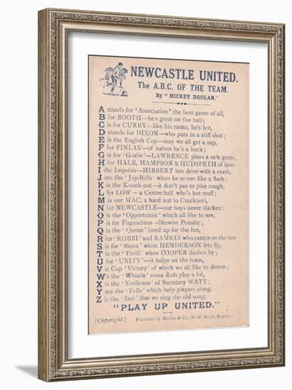 Newcastle United: the A.B.C. of the Team, 1919-20-null-Framed Giclee Print