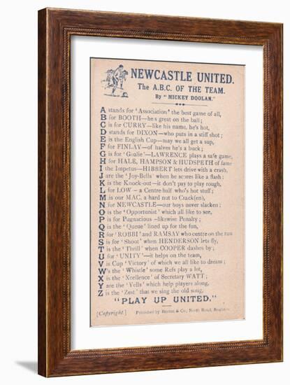 Newcastle United: the A.B.C. of the Team, 1919-20-null-Framed Giclee Print