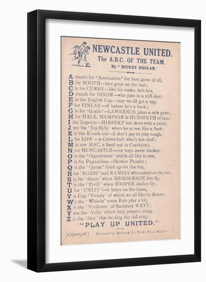 Newcastle United: the A.B.C. of the Team, 1919-20-null-Framed Giclee Print