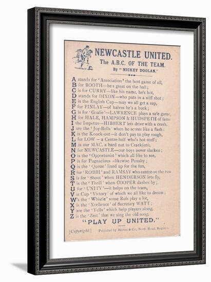 Newcastle United: the A.B.C. of the Team, 1919-20-null-Framed Giclee Print