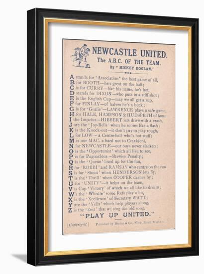 Newcastle United: the A.B.C. of the Team, 1919-20-null-Framed Giclee Print