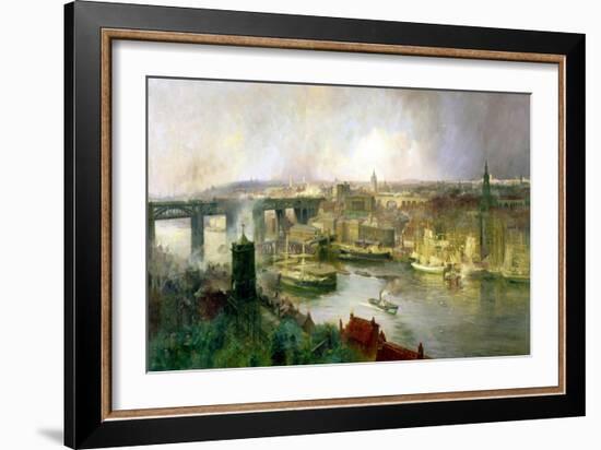 Newcastle Upon Tyne from Gateshead, 1895-Niels Moller Lund-Framed Giclee Print