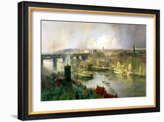Newcastle Upon Tyne from Gateshead, 1895-Niels Moller Lund-Framed Giclee Print