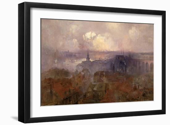 Newcastle Upon Tyne from the East, 1898-Niels Moller Lund-Framed Giclee Print