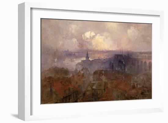 Newcastle Upon Tyne from the East, 1898-Niels Moller Lund-Framed Giclee Print