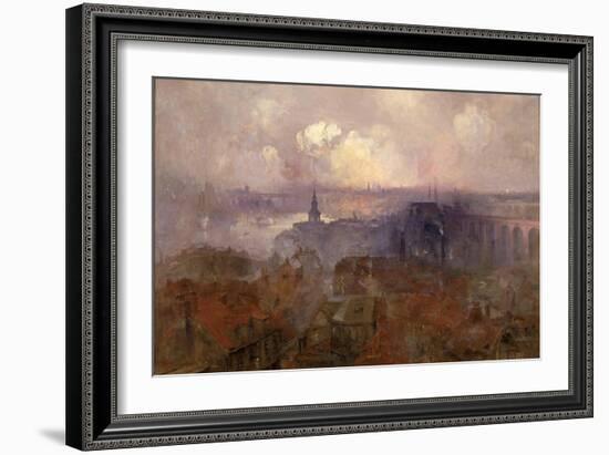 Newcastle Upon Tyne from the East, 1898-Niels Moller Lund-Framed Giclee Print