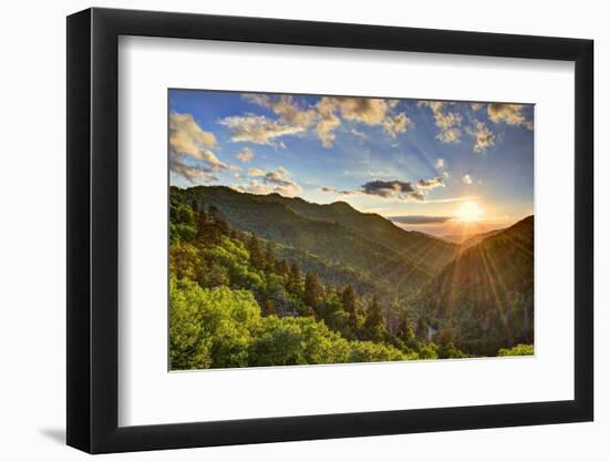 Newfound Gap in the Smoky Mountains near Gatlinburg, Tennessee.-SeanPavonePhoto-Framed Photographic Print