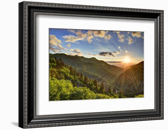 Newfound Gap in the Smoky Mountains near Gatlinburg, Tennessee.-SeanPavonePhoto-Framed Photographic Print