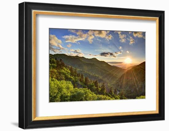 Newfound Gap in the Smoky Mountains near Gatlinburg, Tennessee.-SeanPavonePhoto-Framed Photographic Print