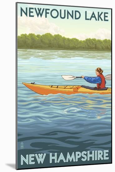 Newfound Lake, New Hampshire - Kayak Scene-Lantern Press-Mounted Art Print