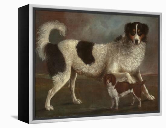 Newfoundland and Spaniel in a Coastal Landscape-null-Framed Premier Image Canvas