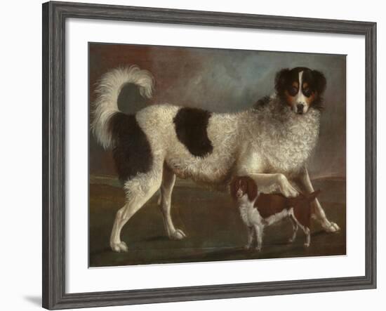 Newfoundland and Spaniel in a Coastal Landscape-null-Framed Giclee Print