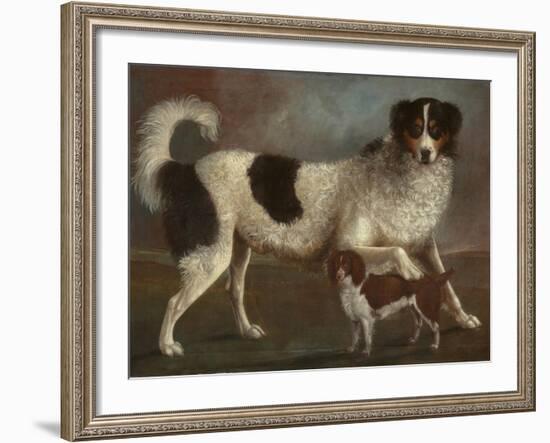 Newfoundland and Spaniel in a Coastal Landscape-null-Framed Giclee Print