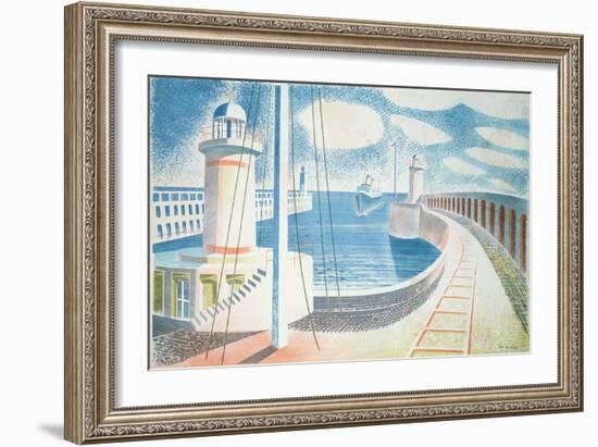 Newhaven Harbour-Eric Ravilious-Framed Giclee Print