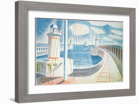 Newhaven Harbour-Eric Ravilious-Framed Giclee Print