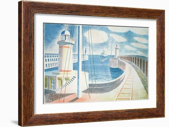 Newhaven Harbour-Eric Ravilious-Framed Giclee Print