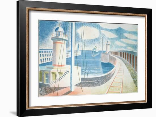 Newhaven Harbour-Eric Ravilious-Framed Giclee Print