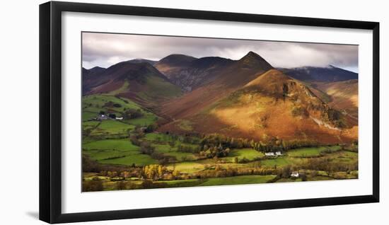 Newlands Valley and Causey Pike, Lake District National Park, Cumbria, England. Autumn (November) 2-Adam Burton-Framed Photographic Print