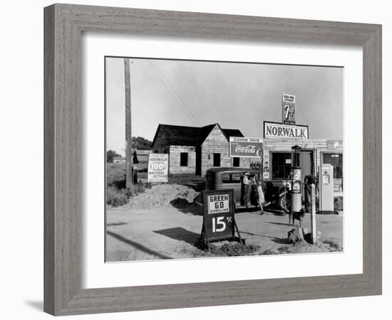 Newly Built Store and Trading Center, Typical of New Shacktown Community-Dorothea Lange-Framed Photographic Print