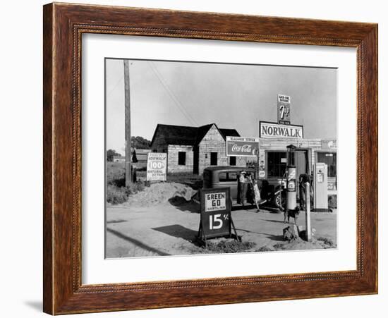 Newly Built Store and Trading Center, Typical of New Shacktown Community-Dorothea Lange-Framed Photographic Print
