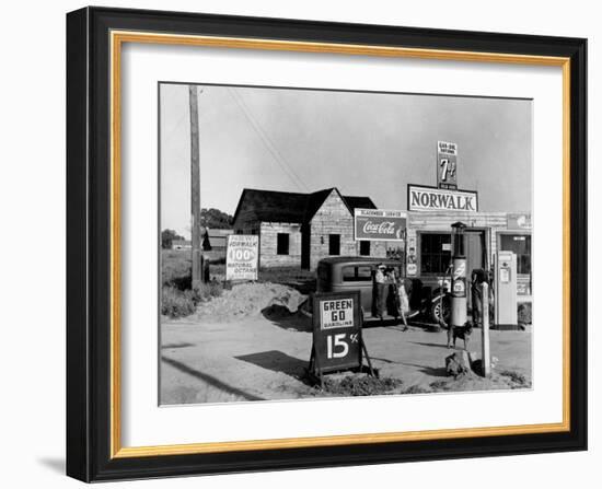 Newly Built Store and Trading Center, Typical of New Shacktown Community-Dorothea Lange-Framed Photographic Print