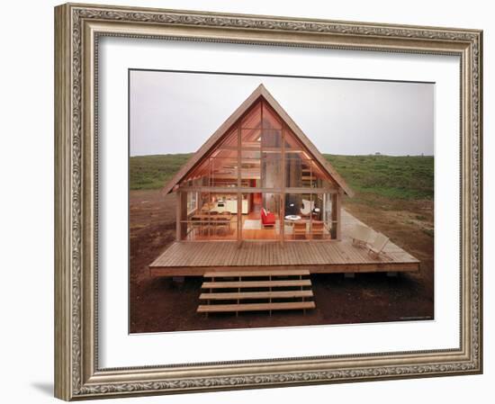 Newly Constructed Prefabricated House on Block Island with Large Wrap Around Deck-John Zimmerman-Framed Photographic Print