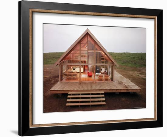 Newly Constructed Prefabricated House on Block Island with Large Wrap Around Deck-John Zimmerman-Framed Photographic Print