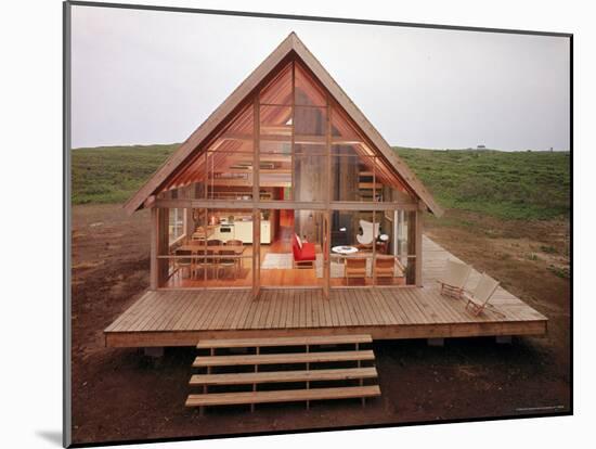 Newly Constructed Prefabricated House on Block Island with Large Wrap Around Deck-John Zimmerman-Mounted Photographic Print