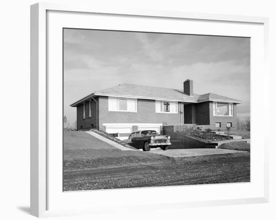 Newly Constructed Suburban Home in Washington State, Ca. 1957-null-Framed Photographic Print