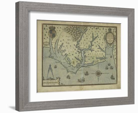 Newly discovered Virginia, 1590-Theodore de , after White, John Bry-Framed Giclee Print