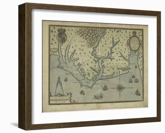 Newly discovered Virginia, 1590-Theodore de , after White, John Bry-Framed Giclee Print