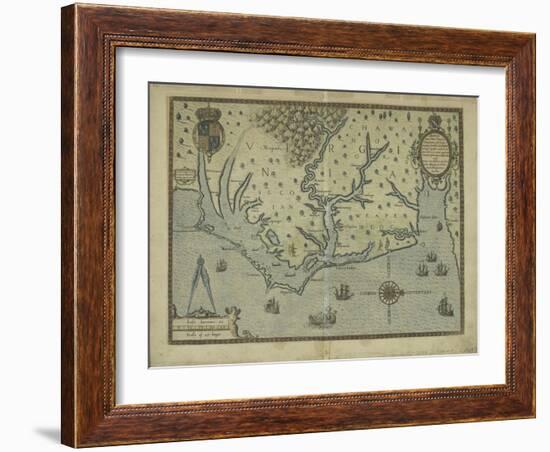 Newly discovered Virginia, 1590-Theodore de , after White, John Bry-Framed Giclee Print