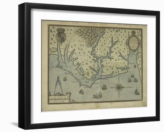 Newly discovered Virginia, 1590-Theodore de , after White, John Bry-Framed Giclee Print