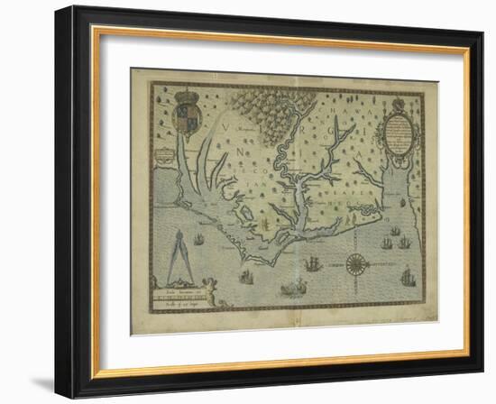 Newly discovered Virginia, 1590-Theodore de , after White, John Bry-Framed Giclee Print