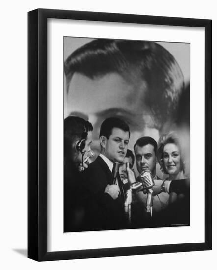 Newly Elected Senator, Edward M. Kennedy, at a Victory Celebration on Election Night-John Loengard-Framed Photographic Print