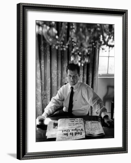 Newly Elected Senator, Edward M. Kennedy-John Loengard-Framed Photographic Print