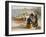 Newlyn Harbour: Mending the Nets-Harold Harvey-Framed Giclee Print