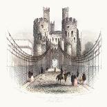 Suspension Bridge over the Conwy Estuary, Wales, C1840-Newman & Co-Framed Giclee Print