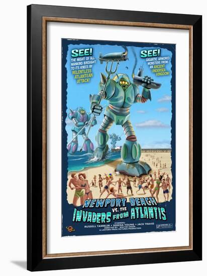 Newport Beach, California - Atlantean Invaders-Lantern Press-Framed Art Print