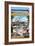 Newport Beach, California - Newport Beach Montage-Lantern Press-Framed Art Print