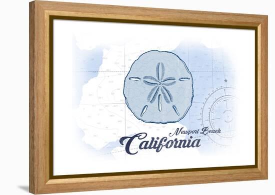 Newport Beach, California - Sand Dollar - Blue - Coastal Icon-Lantern Press-Framed Stretched Canvas