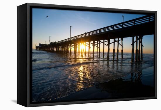 Newport Beach Pier Sundown-gabe9000c-Framed Premier Image Canvas