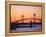 Newport Bridge and Harbor at Sunset, Newport, Rhode Island, USA-Fraser Hall-Framed Premier Image Canvas