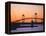 Newport Bridge and Harbor at Sunset, Newport, Rhode Island, USA-Fraser Hall-Framed Premier Image Canvas