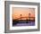 Newport Bridge and Harbor at Sunset, Newport, Rhode Island, USA-Fraser Hall-Framed Photographic Print